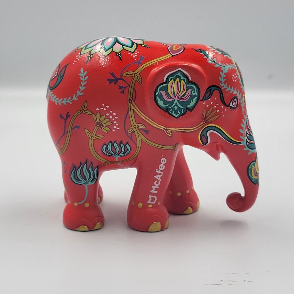 RARE MCAFEE 2012 ELEPHANT PARADE HAND PAINTED MANDALA ART FIGURE LIMITED 60/68